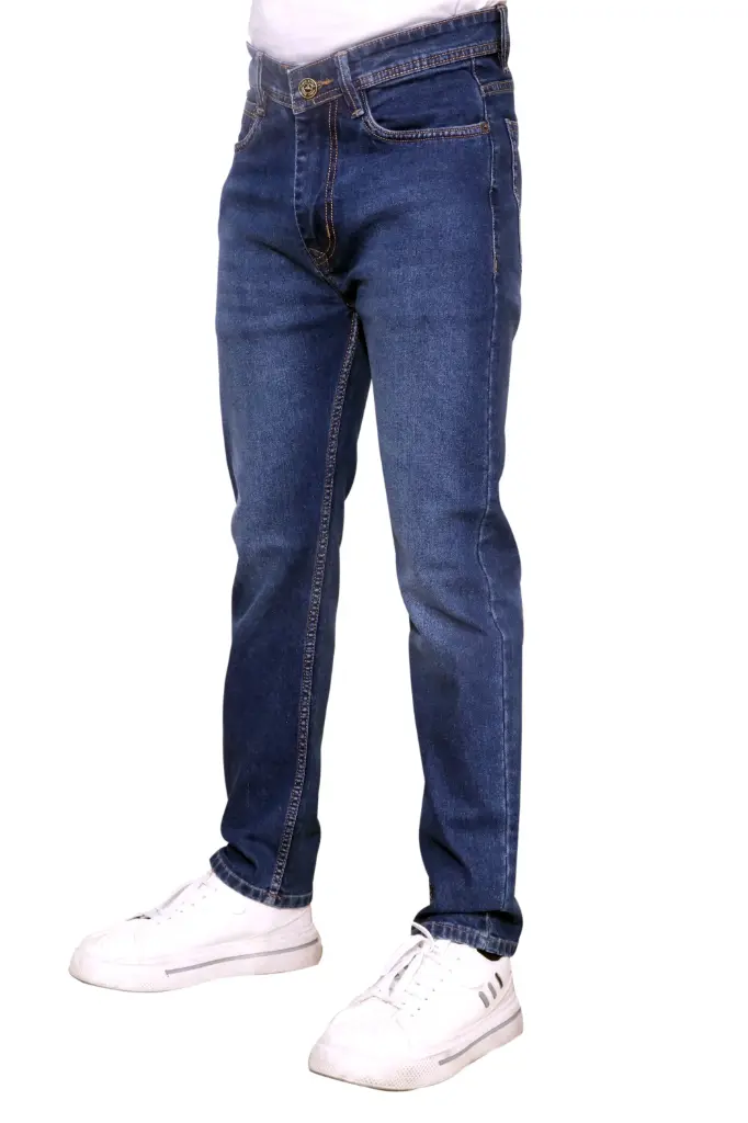 Men’s Regular Fit Dark Blue Denim Jeans - Mid Rise 