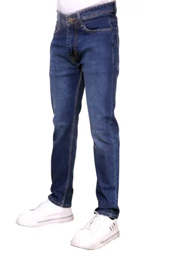 Men’s Regular Fit Dark Blue Denim Jeans - Mid Rise 