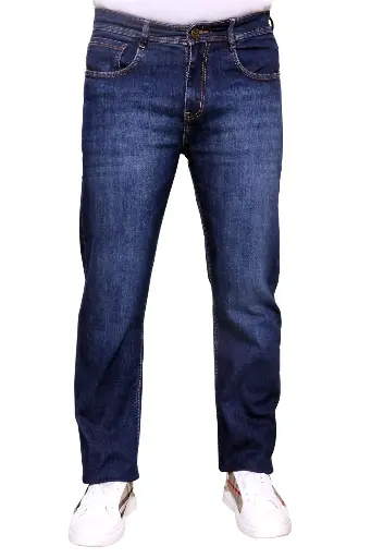 Men's Regular Fit Dark Indigo Stretch Jeans - Mid Rise 
