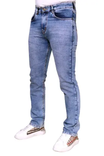 Men’s Regular Fit Light Washed Blue Denim Jeans - Mid Rise