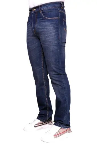 Men's Regular Fit Vintage Blue Denim Jeans - Mid Rise